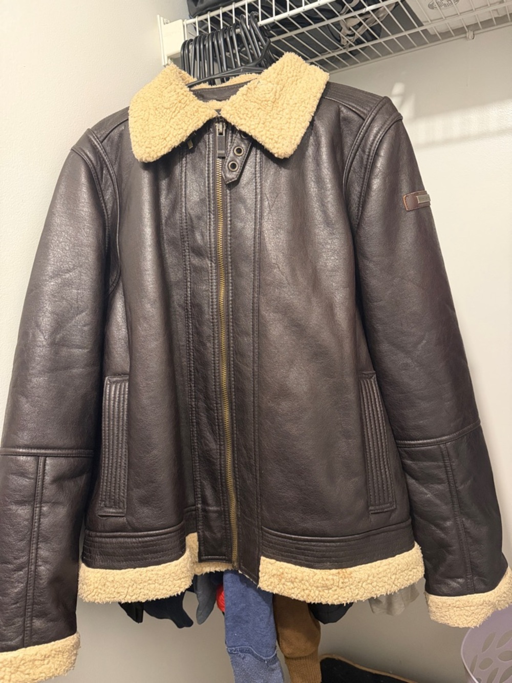 Sean John Leather Bomber Jacket